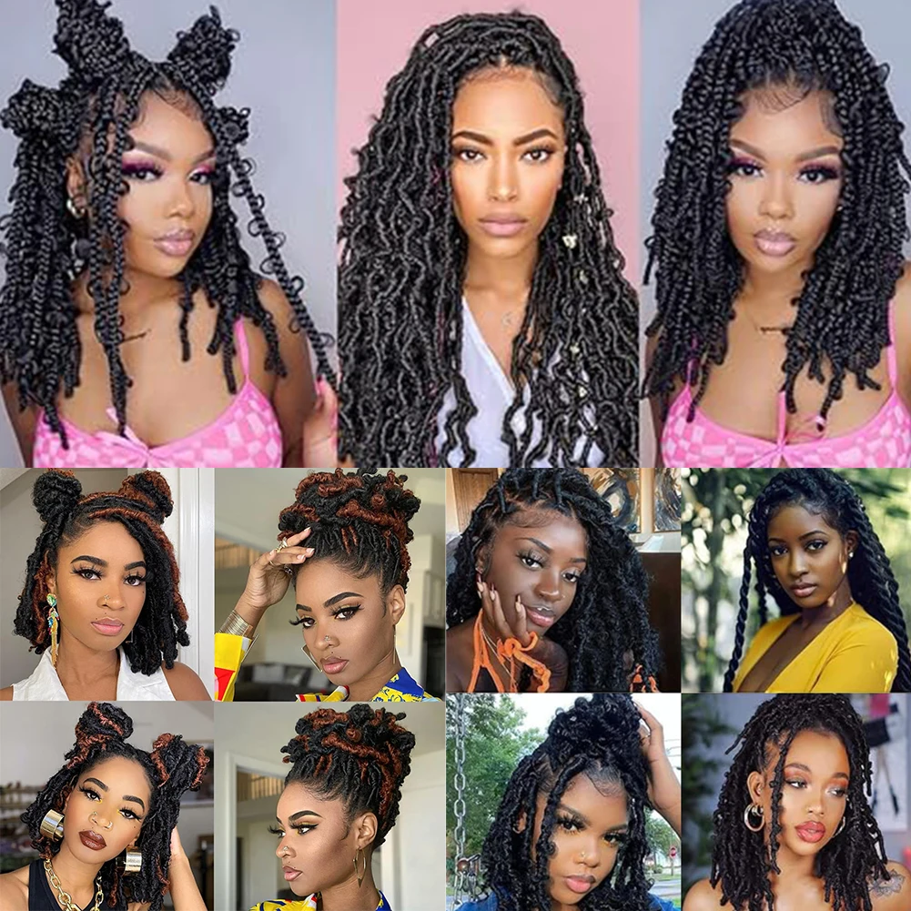 Springy Afro Twist Hair Soft Locs Synthetic Marley Twist Braiding Hair 16&24 Inch Pre-Separated Kinky Afro Twist Hair Extensions