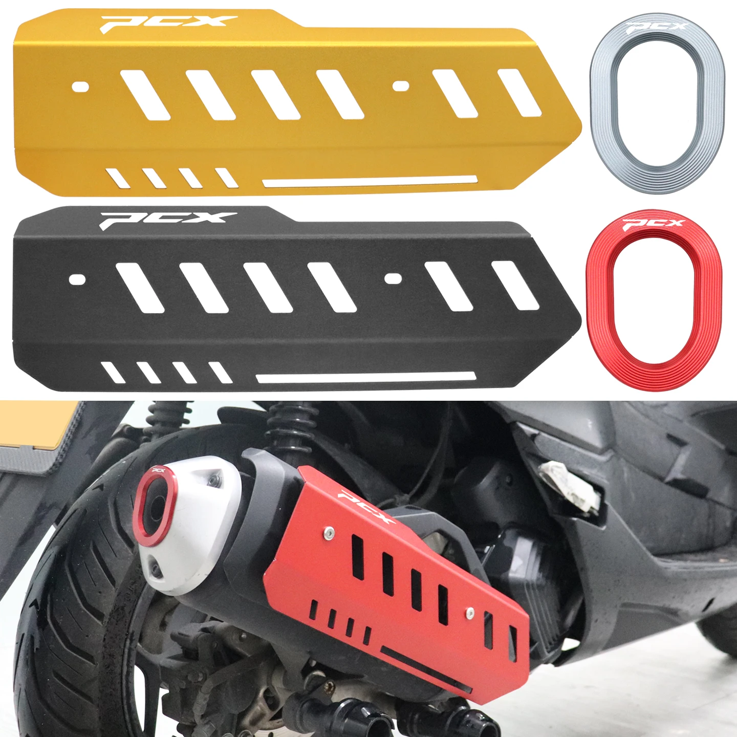 

Motorcycle Accessories Exhaust Heat Dhield Protector Guard Cover Decorative Cover for Honda PCX160 PCX 160 2022-2024 2025 2026