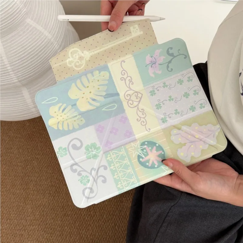 INS Style Floral Leaf Tablet Case for iPad Mini 6 7 8.3