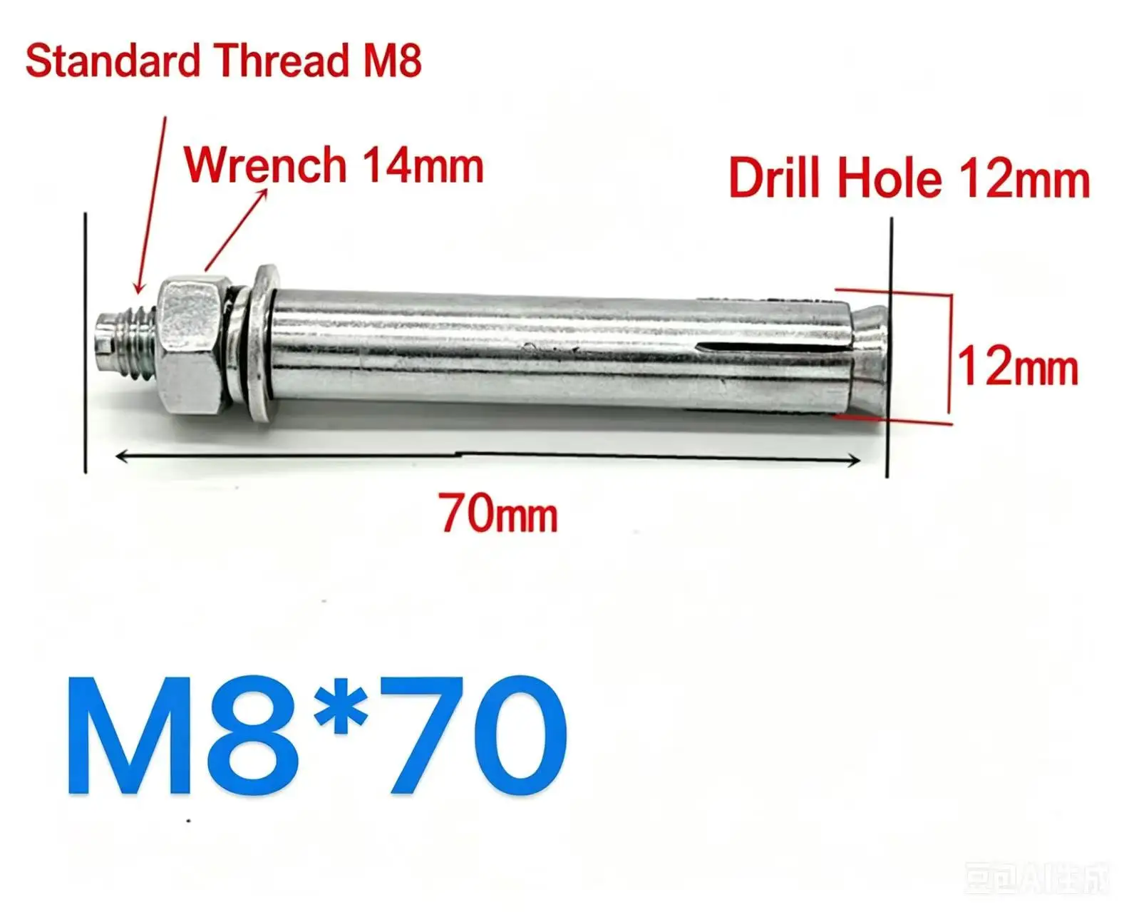 M8×70 Hex Expansion Anchor Bolts, various sizes & custom specifications, wholesale and retail. Perfect for fixing all kinds of
