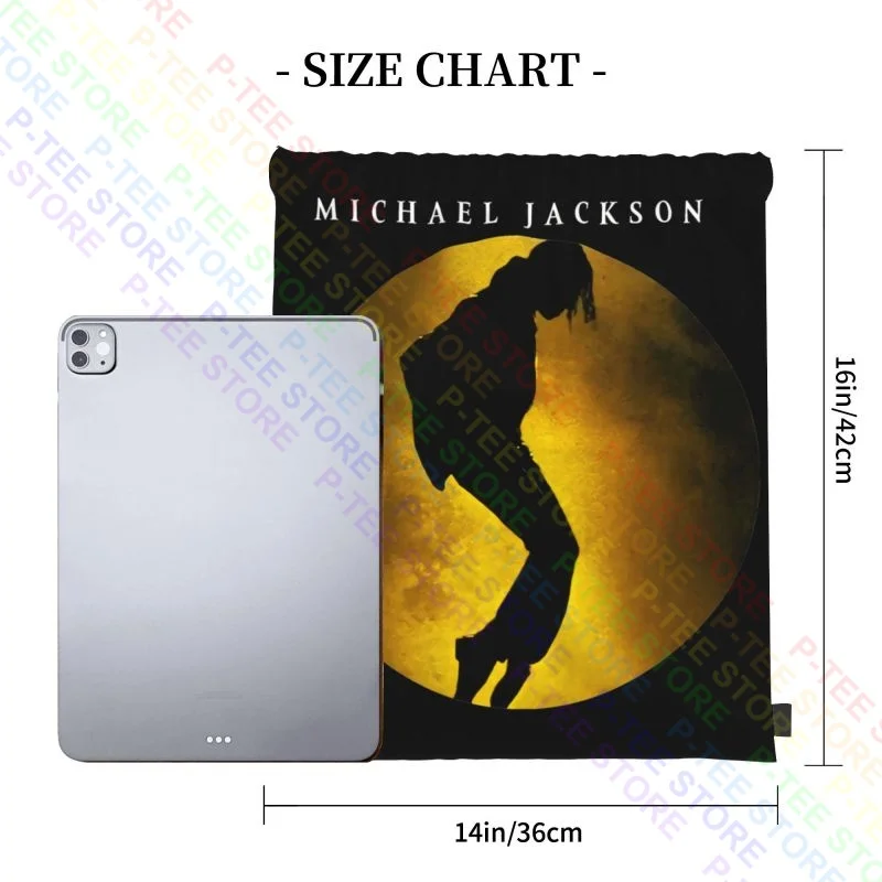 Michael Jackson Moonwalking Drawstring Bags Gym Bag School Foldable Shopping Bag Large Capacity