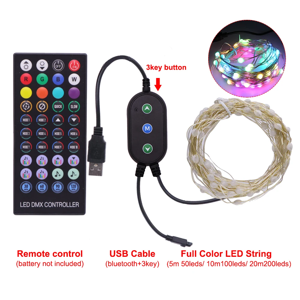 5/10/20M USB Bluetooth LED String Light  App Remote Control Garland Christmas Tree Wedding Holiday Lamp Decoration