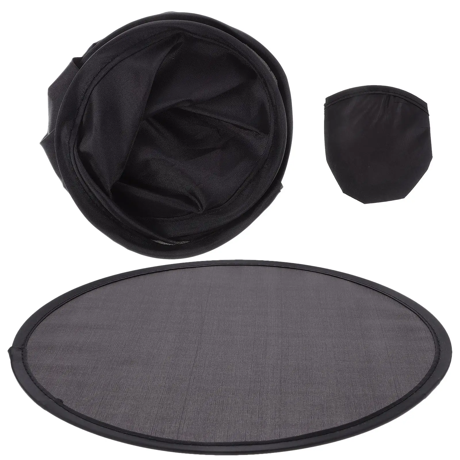 

2Pcs Black Folding Fans Lightweight Sturdy Cloth Foldable Fan H held Convenient Foldable Circular Fan Party Wedding Summer