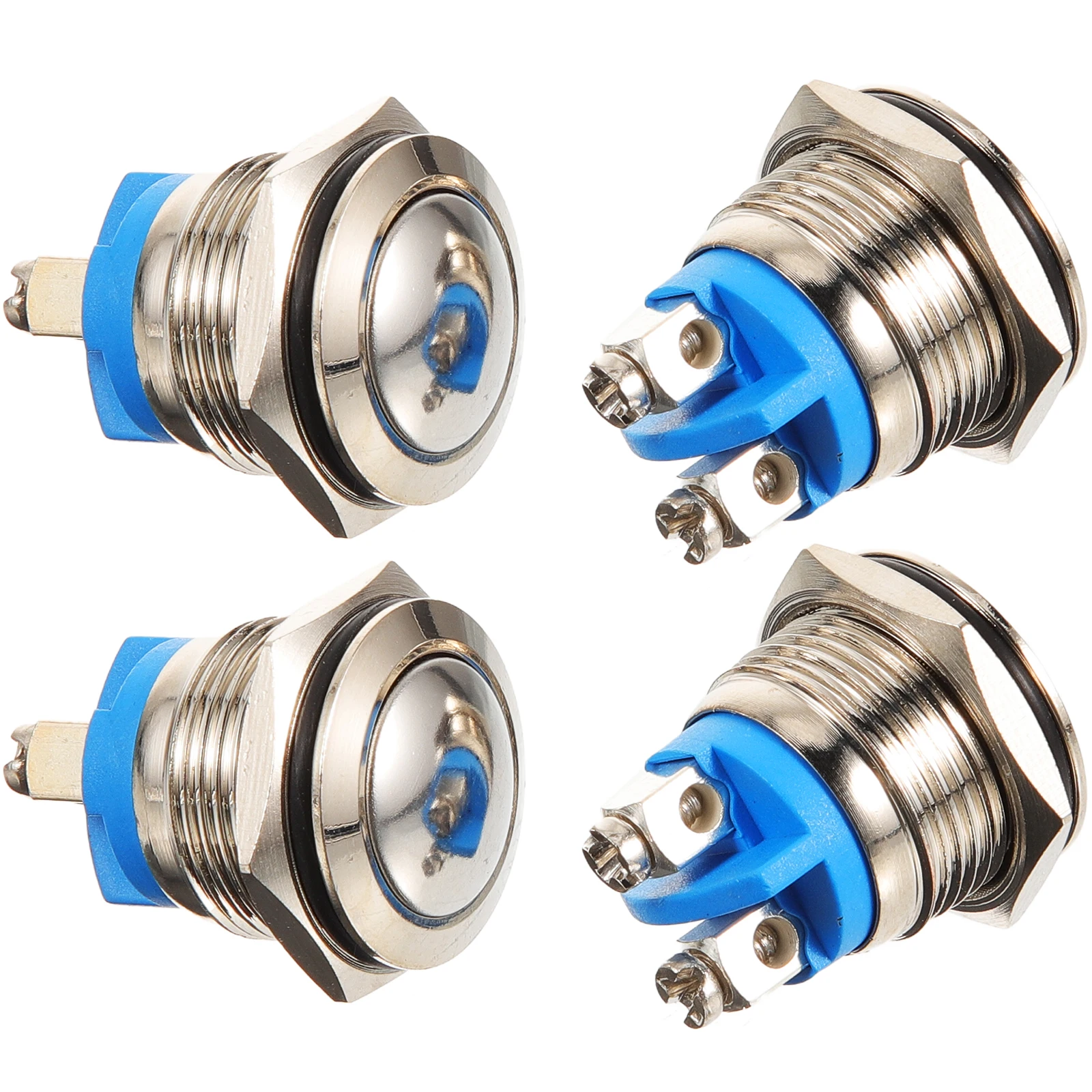 

4pcs Door Bell Ringer Kit Wired Replacement Buttons Nickel Plated Copper Push 16MM Self Resetting Durable Easy Install Doorbell