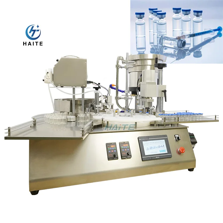 Table Top Automatic  Essential Oil Small Bottle Cream Liquid Jar Filling Capping and Labeling Machine
