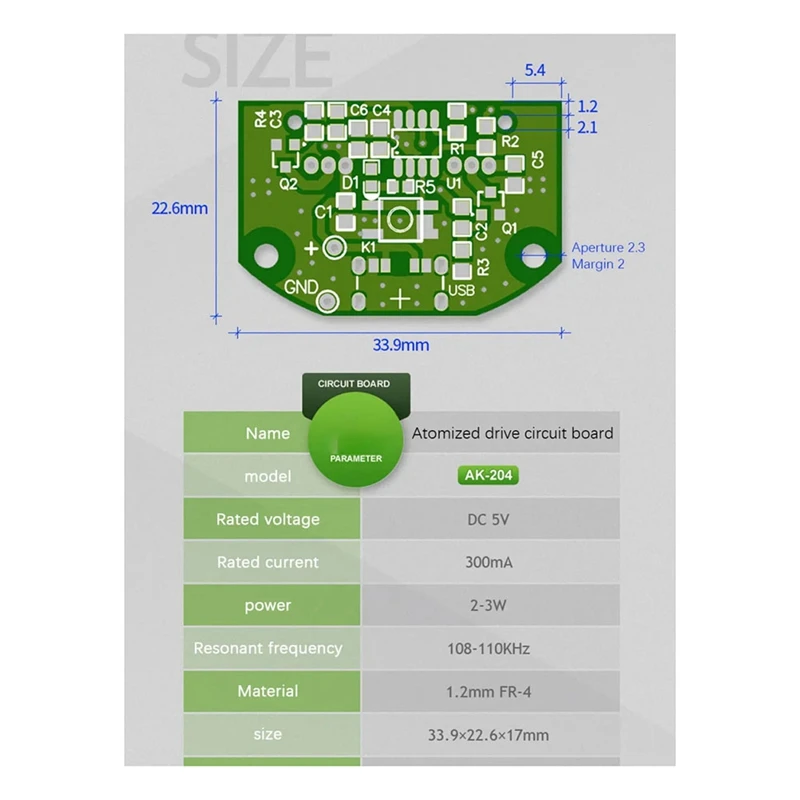 Atomization Module USB Humidifier Driving Circuit Board Atomization Experimental Equipment Ultrasonic