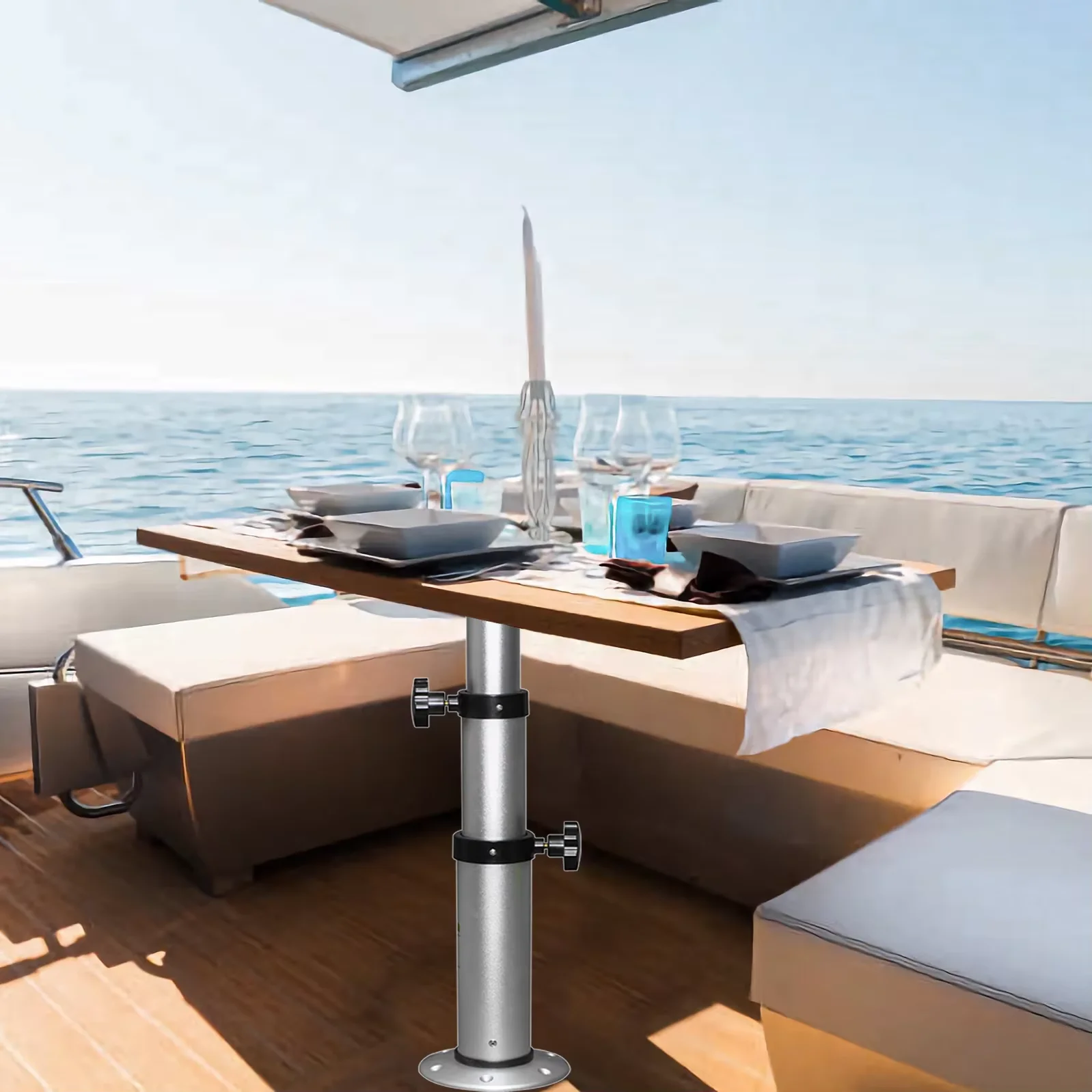 3 مستويات قاعدة طاولة قارب RV قابلة للتعديل، قاعدة دعامة أرجل طاولة RV من سبائك الألومنيوم قابلة للإزالة، ارتفاع 17-29 بوصة/42-75 سم قابل للتعديل #3