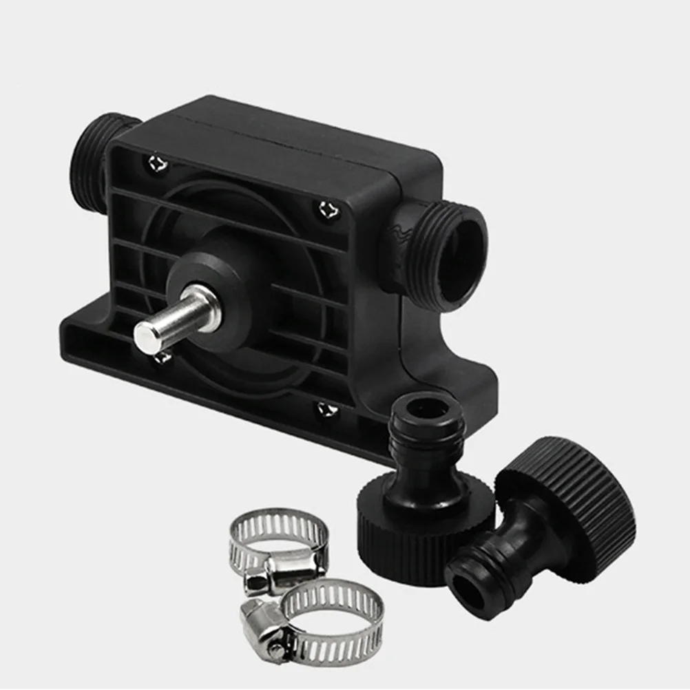 

Electric Drill Drive Pump Large Flow Round Portable Oil Water Transfer Pump Black Detachable Inlet Outlet Compact Size