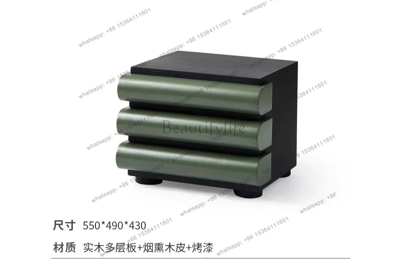 

LJYItalian Minimalist Solid Wood Bedside Table Modern Minimalist Bedroom Home High-end Personalized Bedside Table