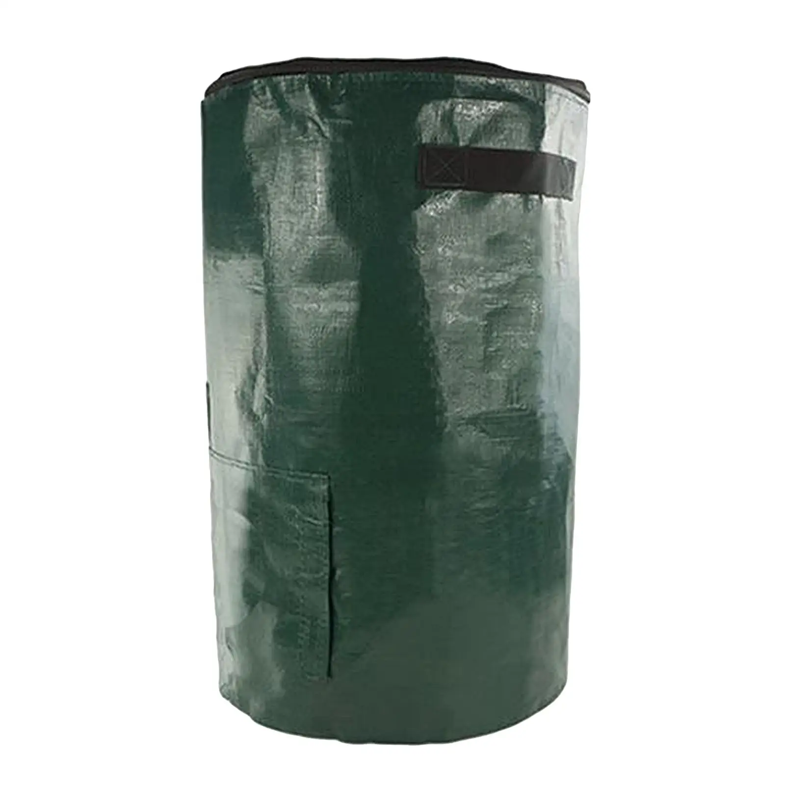 Reusable Garden Yard Waste Container Compost Bag with Side Window Zipper and Handles Plastic Waterproof for Lawn Beds and Patios