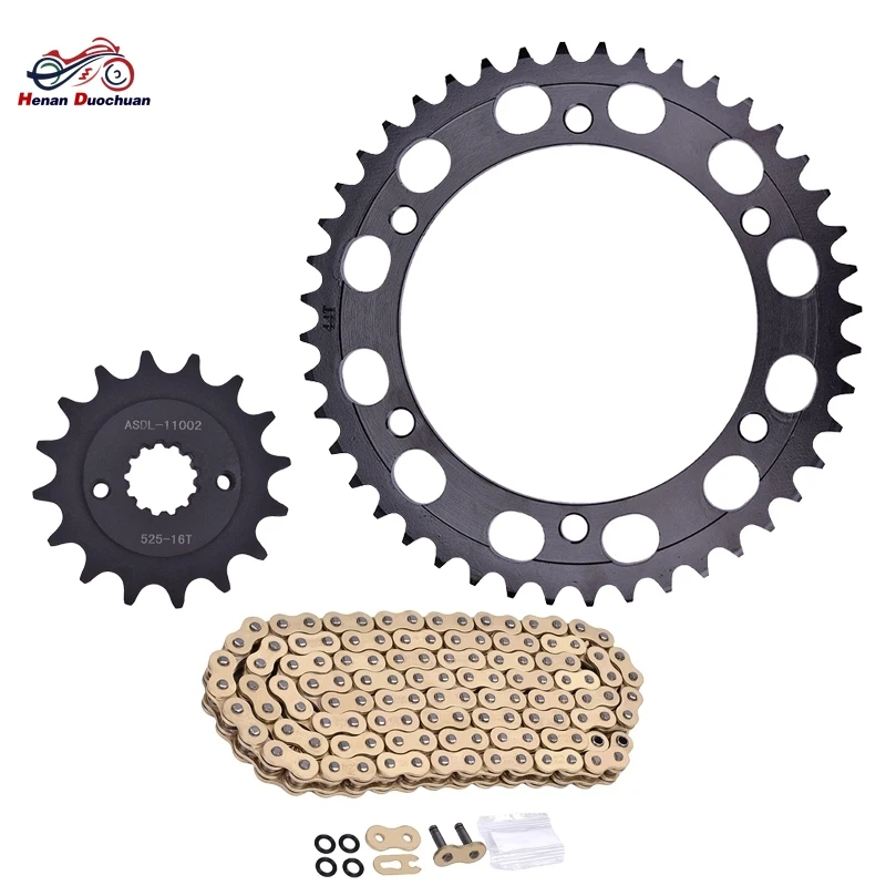 525 120L 16T 44T Motorcycle Transmission Front Rear Sprocket Chain Set for Honda NTV400 NTV650 88-91 NT400 NT650 NT NTV 400 650