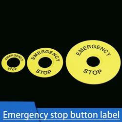 Yellow Emergency Stop PushButton Switch Accessory Warning Legend Label Mark Round Ring Plate 90mm 60mm 40mm