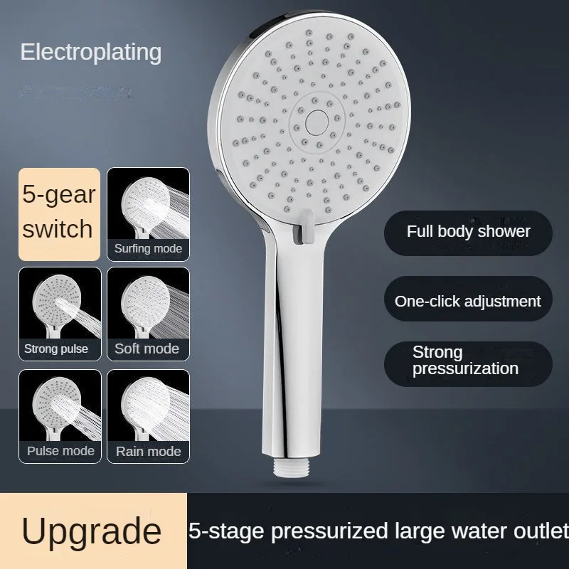 Large Panel Shower Head Pressurised Five-speed Adjustable Shower Bathroom Rain Shower Head Bathroom Shower Accessories view 2