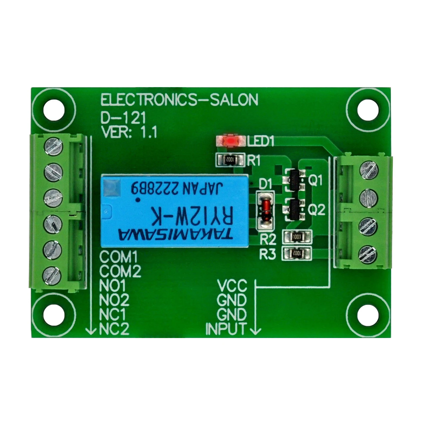 DPDT Signal Relay Module, 12Vdc, RY12W-K Relay. Has Assembled.