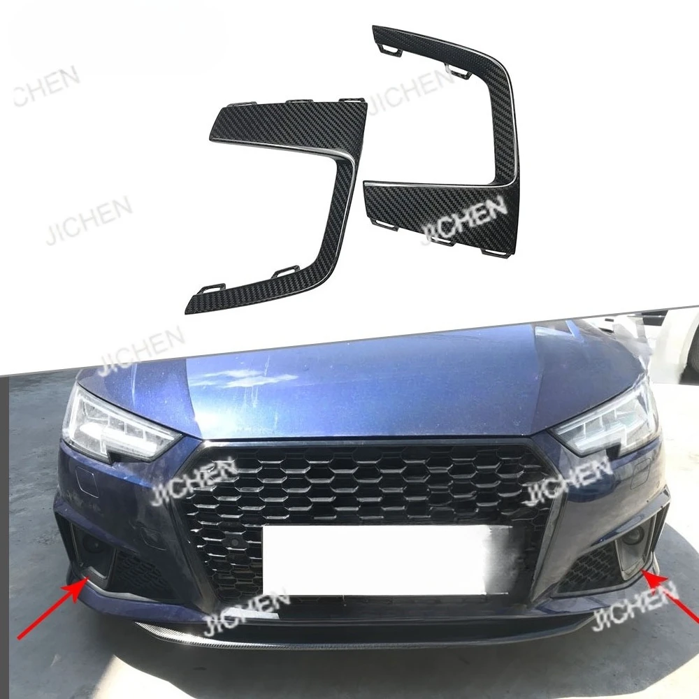 

2 PCS Dry Carbon Fiber Front Fog Lamp Frame Foglight Trims Covers 2019 Exterior Decoration