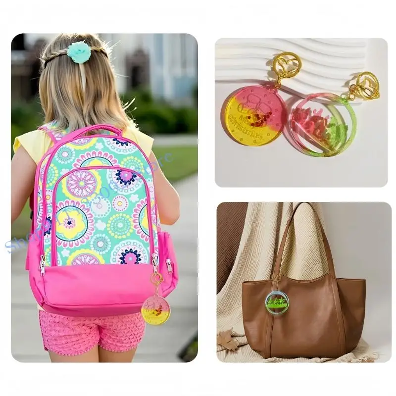 

H9ED Holiday Silicone Mold Christmas Earring Keychain Pendant Moulds for Crafting