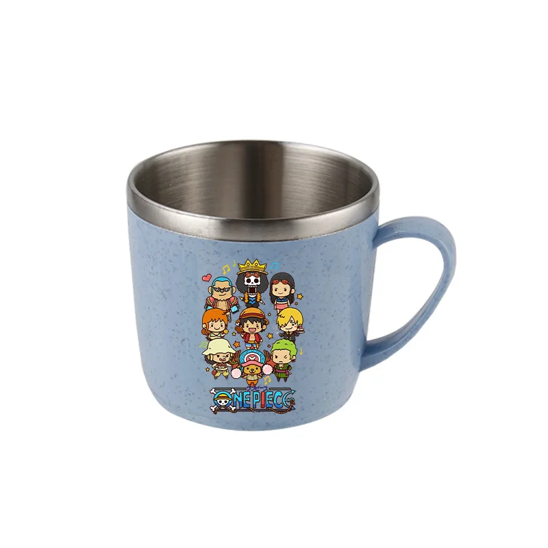 One Piece Water Cup Cartoon Anime Print Stainless Steel Drinking Glass Luffy Double Layered Heat-resistant Coffee and Milk Mug view 2
