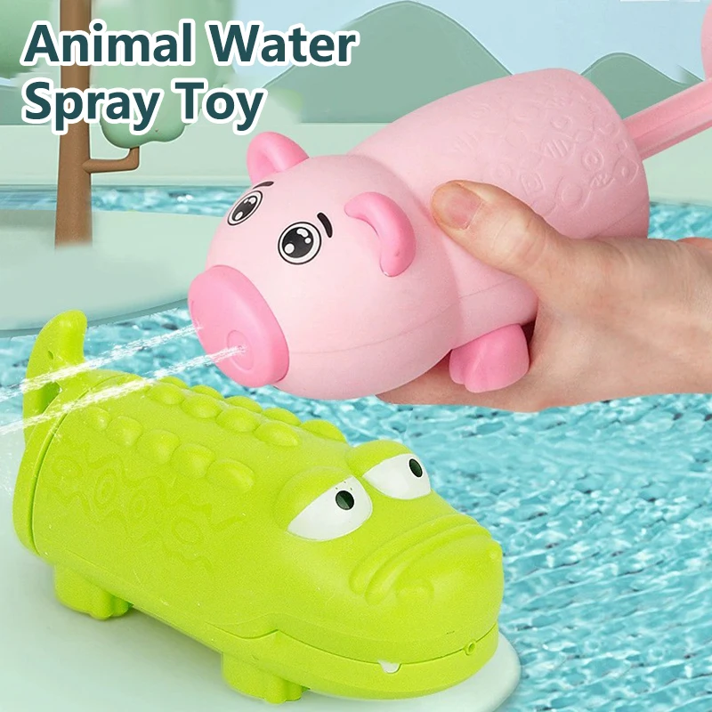 Spray Bagno Doccia Bagno Giocattoli Spiaggia estiva Piscina Gioca a giocattoli Spruzzo d'acqua estraibile Giocattolo Coccodrillo Squalo Maialino Acqua