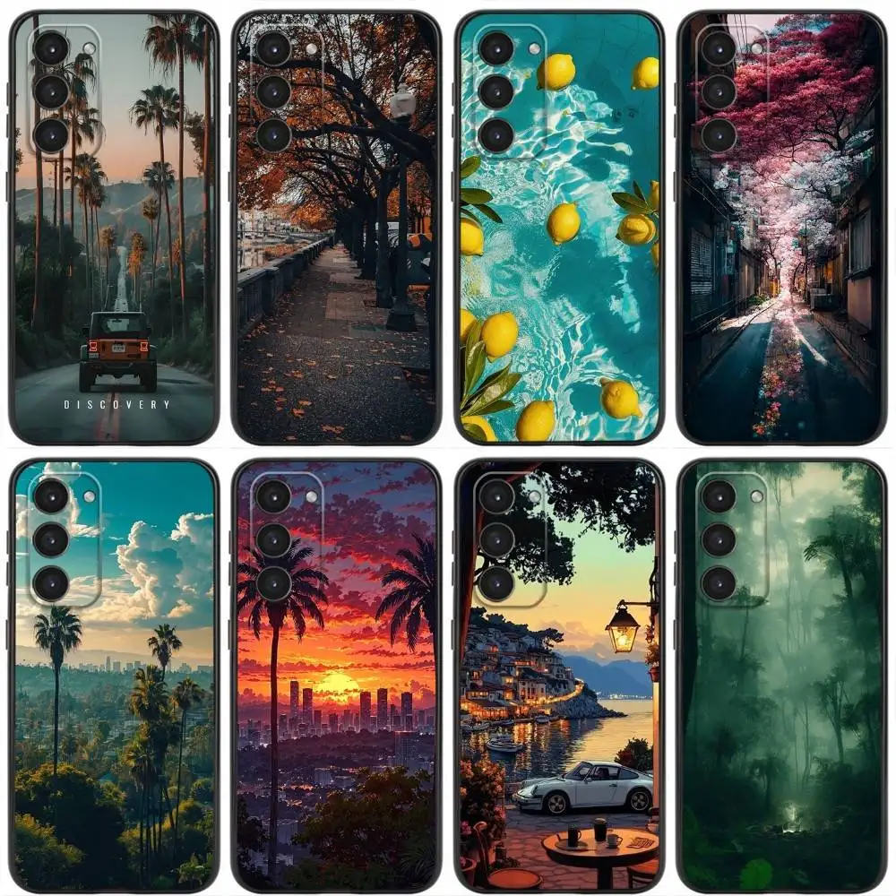 

Travel Los Angeles California Phone Case For Samsung Galaxy A20,21s,22,31,32,52,53,72,73,80,91 Soft Liquid Silicone Black Cover