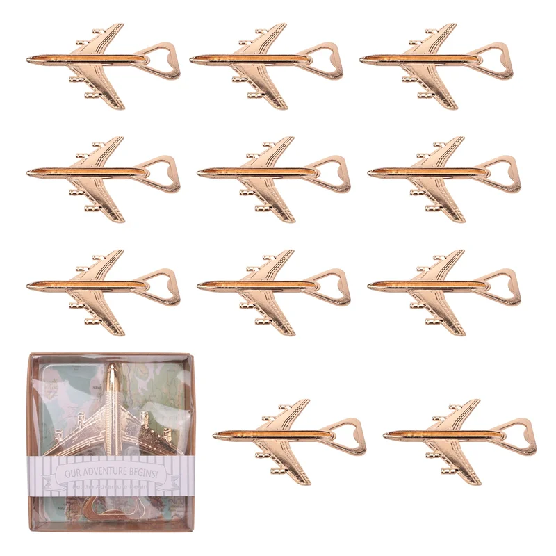 LLCS-Pack Of 12 Airplane Bottle Opener Gift Box Air Plane Travel Beer Bottle Opener Party Favor Wedding Birthday Decorations