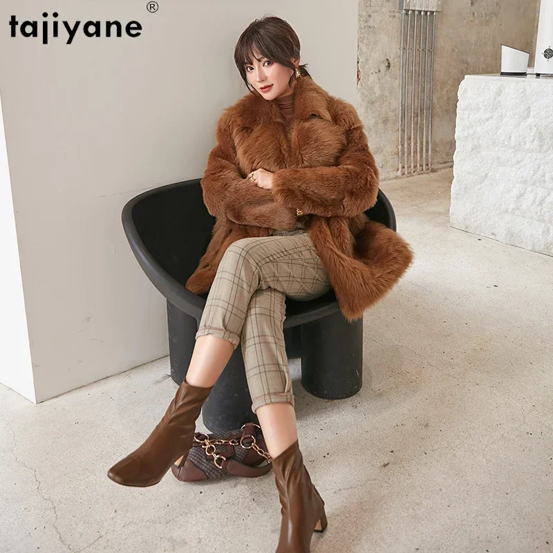 Tajiyane Natural Wool Fur Jackets for Women Real Fur Coat Womens Clothing Luxury Winter Mid-length Fur Coats Fashion Chaquetas