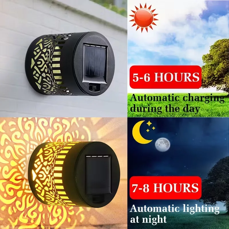 Solar LED Wall Light Mandala Projection Lantern Waterproof Outdoor Courtyard Yard Decor Lamp Solar Hanging Lantern for Garden - view 4