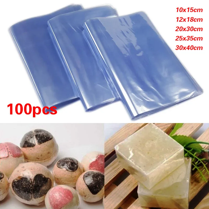 100Pcs Heat Shrink Wrap Bag PVC Transparent Shrinkable Seal Storage Packing Bag Sneaker Books Shoes Protector Polybag Tools