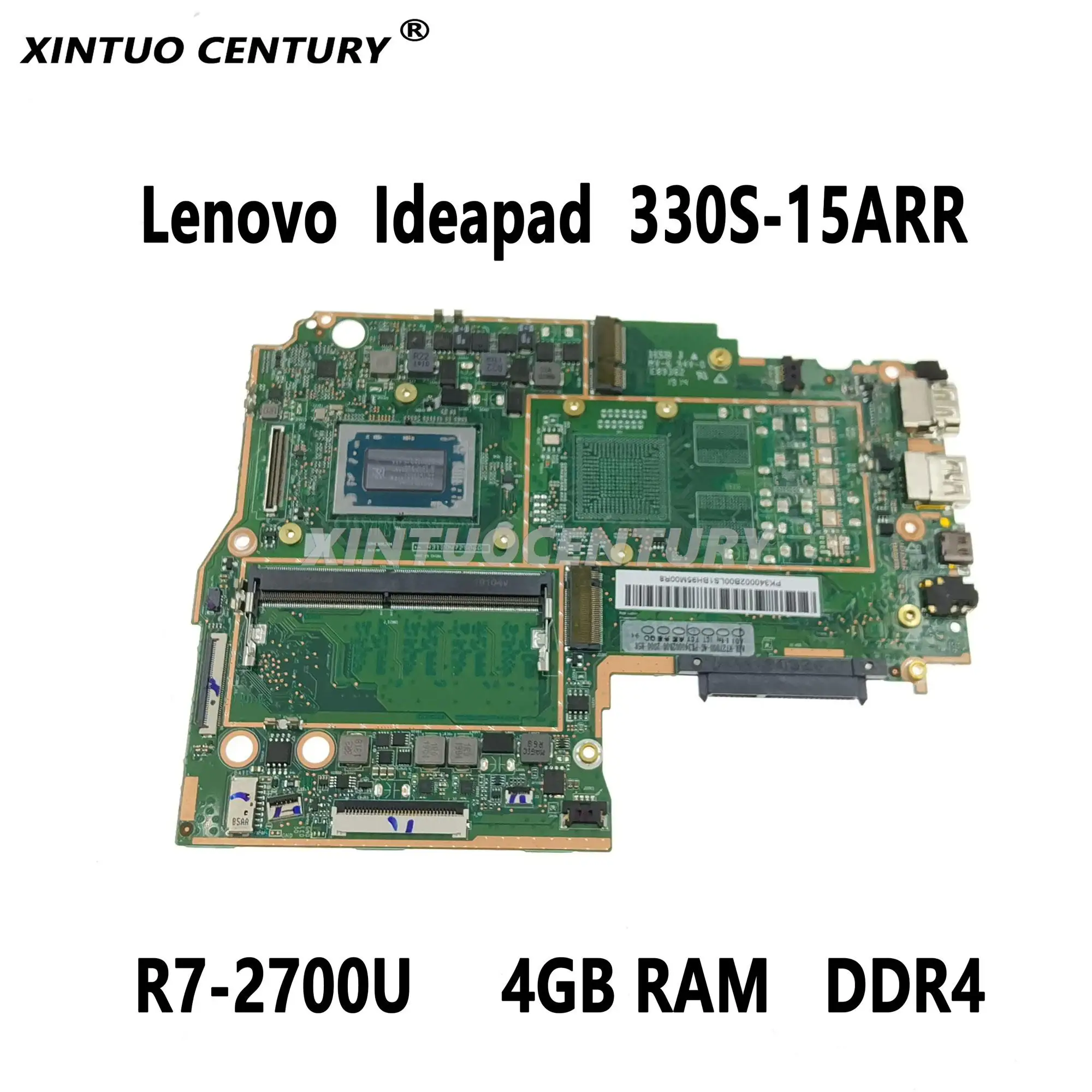 For Lenovo Ideapad 330S-15ARR Laptop Motherboard with AMD Ryzen 7 R7-2700U CPU 4GB RAM DDR4 100% Test Work