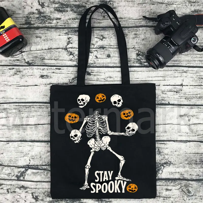 Spooky Season Tote Halloween Gift Shopping Bag Halloween Kids Shopper Mystical Funny Side Bag for Ladies Harajuku Shoulder Bag