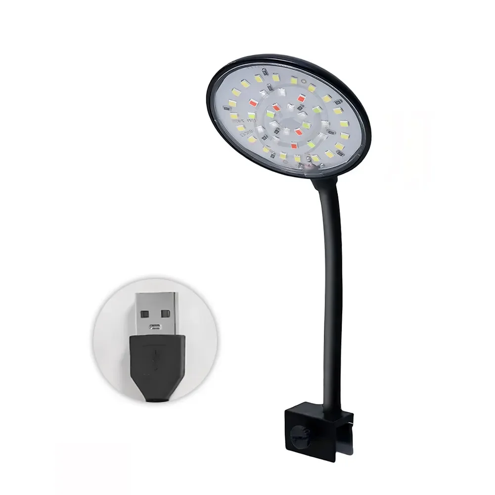 1Pc USB Aquarium LED Lamp Fish Tank Light Decor Aquatic Plant Multiple Modes Dimmable Lightness Full Spectrum Mini Clip Light