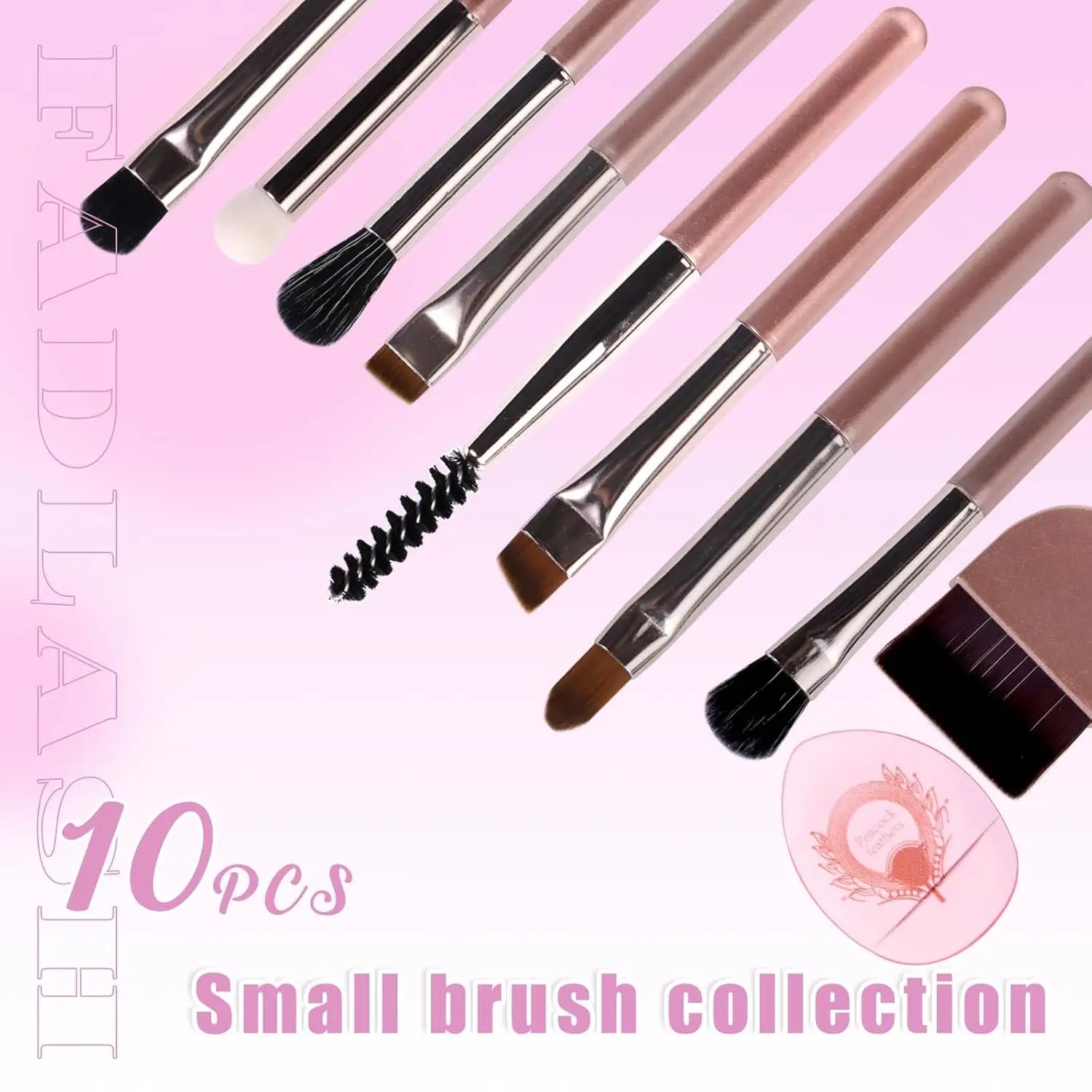 10 pçs mini pincéis de maquiagem de viagem conjunto pó puff blush pincéis de maquiagem fibra química cabelo senhoras ferramentas de vestir presentes de maquiagem