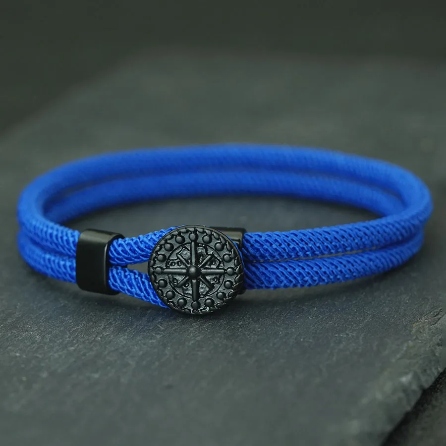 Klassische handgemachte Seil Kompass Armband Männer Doppel Schicht Easy Hook Weaven Wrap Cord Armband Reiten Abenteuer Homme Joias Pulseira
