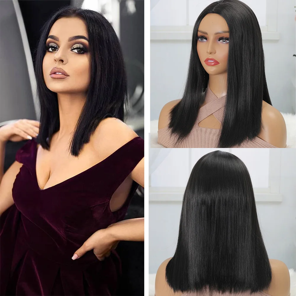 

Bob Straight Synthetic Lace Front Wigs 13x3 Lace Front Wigs Pre Plucked for Black Women Straight Short Bob Wigs Heat Resistant