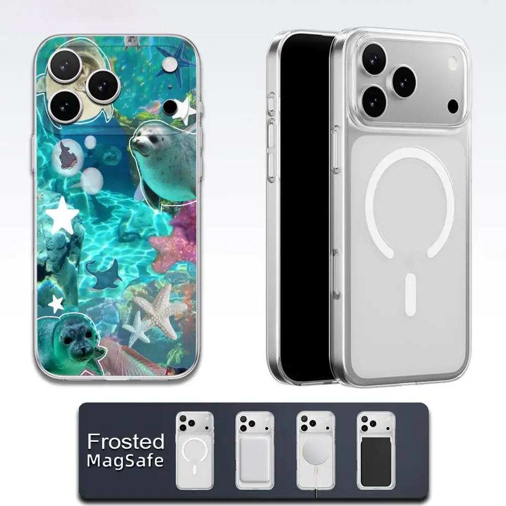 Seal Seals Collage Phone Case For iPhone 17,16,15,14,13,12,11,Pro,Max,Plus,E,Air,Mini Magsafe Frosted Transparent - Image 4