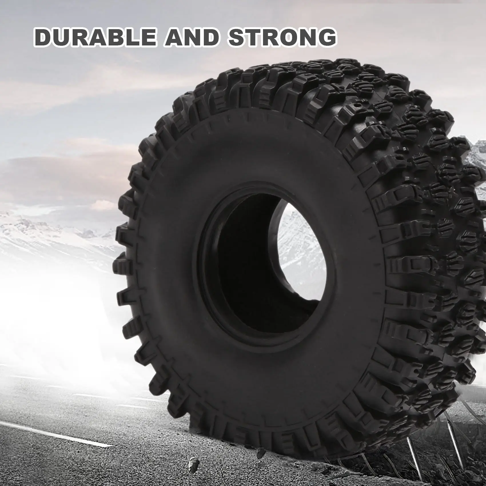 

Premium 4PCS 120MM 1.9 Rubber Rocks Tyres Wheel Tires for 1/10 RC Rock Crawler Axial SCX10 90046 AXI03007