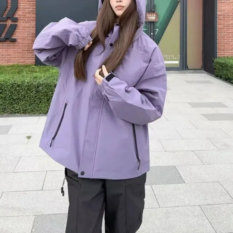 

COMXZ Men Jacket Waterproof Lightweight Autumn Outdoor Camping Hiking Fishing Softshell Windbreaker Jackets Loose Hooded Coat