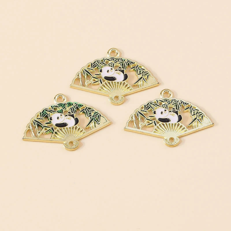 Leslie 10 Stück niedliche Tier-Cartoon-Anhänger mit großen Pandas für Halsketten, Armbänder, Ohrringe, Anhänger, DIY-Schmuckherstellungszubehör – Detail 11