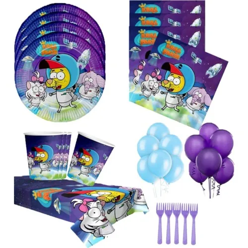 Kral Şakir 16 Person Birthday Set Concept Party Set in Space. Happy birthday party set.