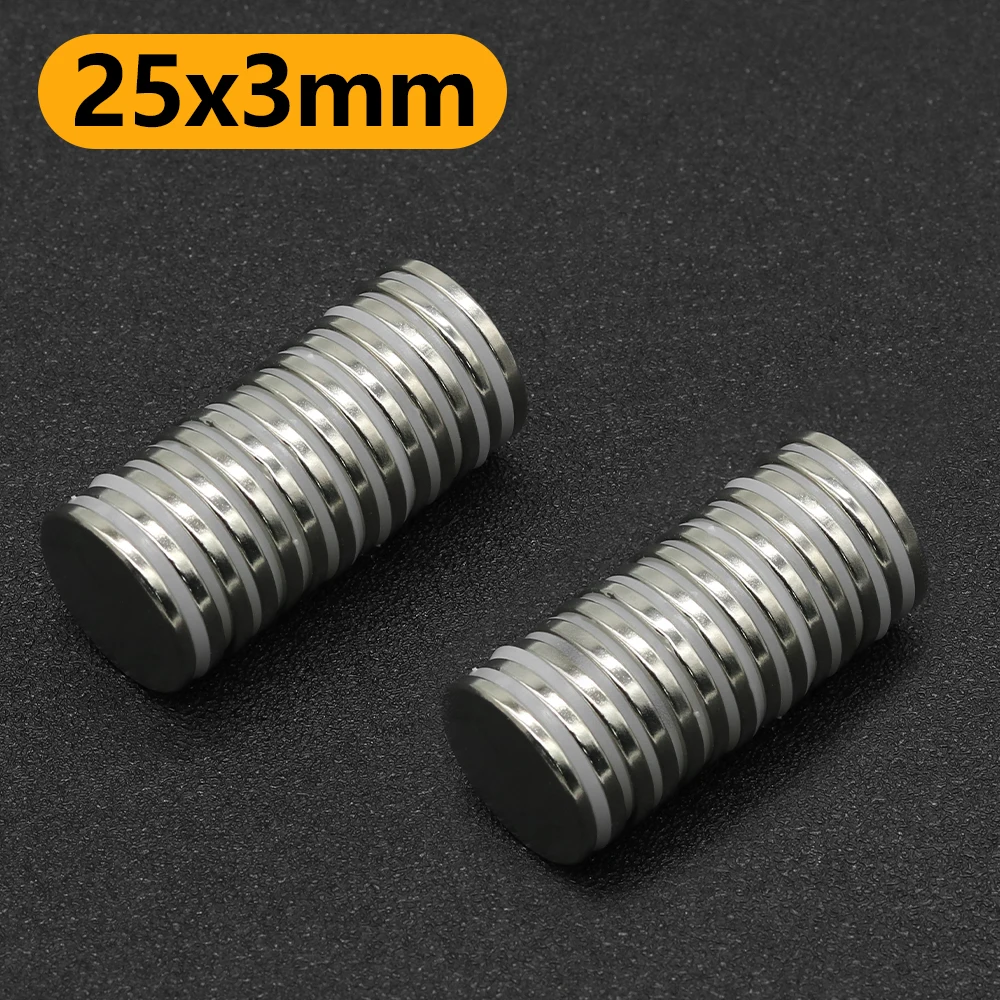 25x3mm N35 NdFeB Round Neodymium Magnet Super Strong Permanent Powerful Magnets Refrigerator DIY Craft Multi‑Purpose Magnetic