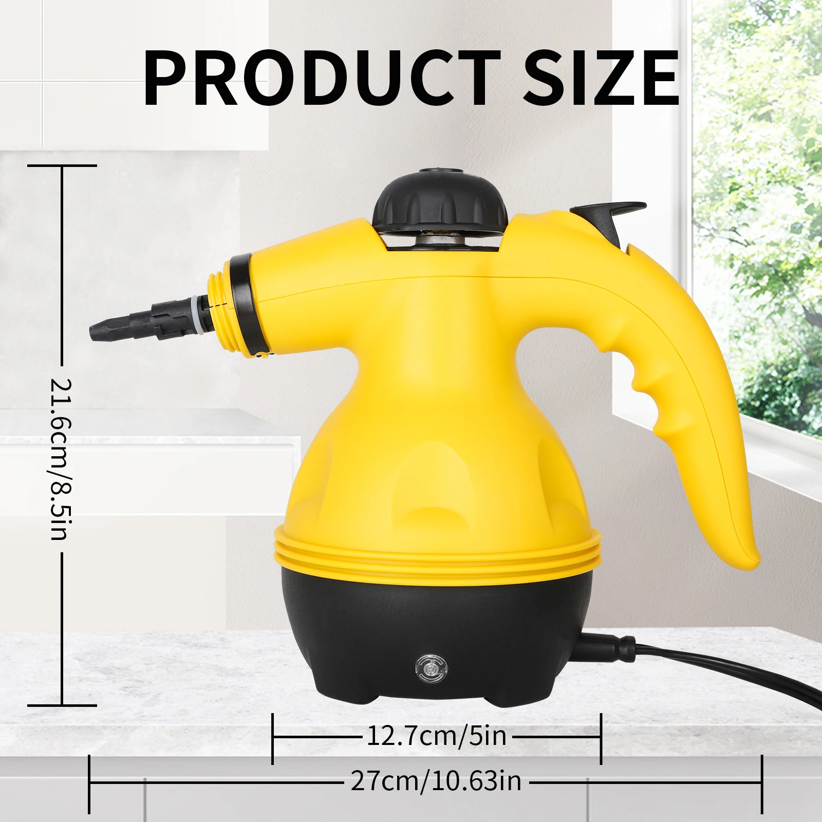 Multi-Purpose Steam Cleaner Handheld Pressurized with 9-Piece Accessories, Perfect for Stain Removal, Curtains, Car Seats, Floor