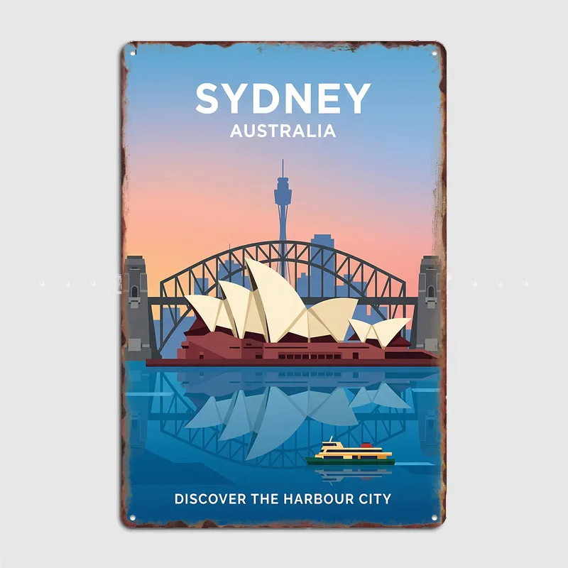 Sydney Opera House and Harbour Bridge Travel Scenery Posters Retro Garage Club Bar Indoor Wall Poster Room Decoration Home Decor
