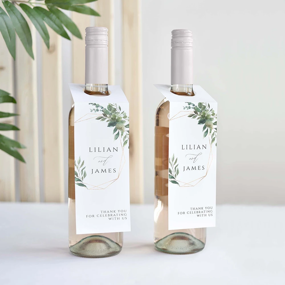 Personalized Wedding Baby Shower Baptism Drink Bottle Tags Custom Any Text Occasion Wedding Wine Labels Table Decor
