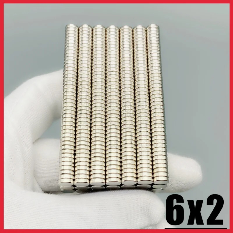 6x2mm Fridge Tool Round Shape Strong Magnet 50~1000pcs Neodymium Magnetic Imane For Home Kitchen Accessory Garden Diy Craft