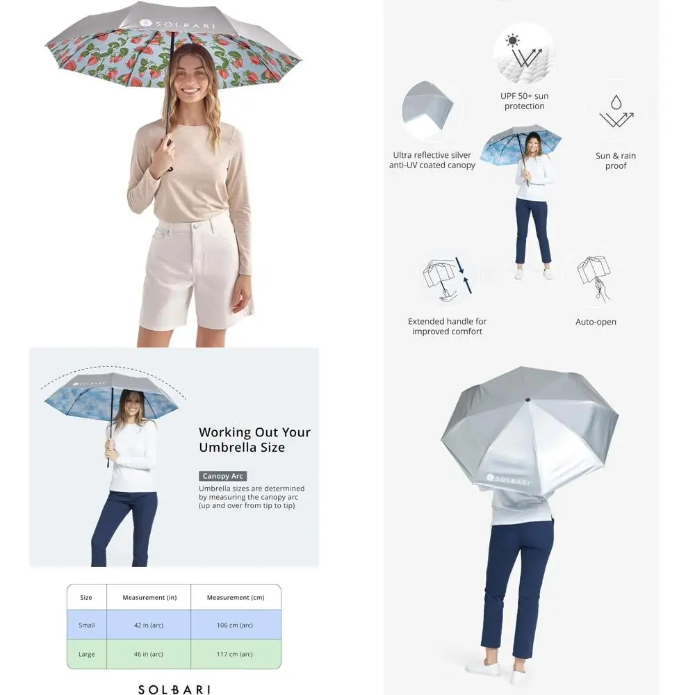 

Ultra-Light Travel-Friendly Sun Protective Umbrella with UPF 50+ UV Protection, Reflective for Beach and Outdoor Activities