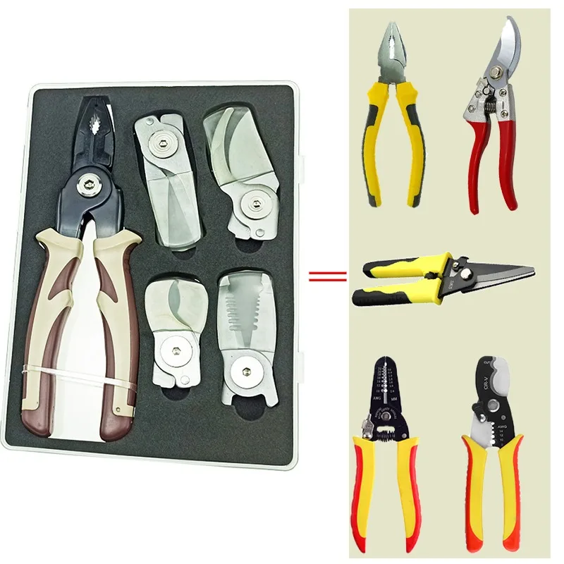 

Household Multitool Stripper 5 in1 Pliers Set Multifunctional Pliers Tools Electrician Crimping Wire Stripping Pliers Hardware