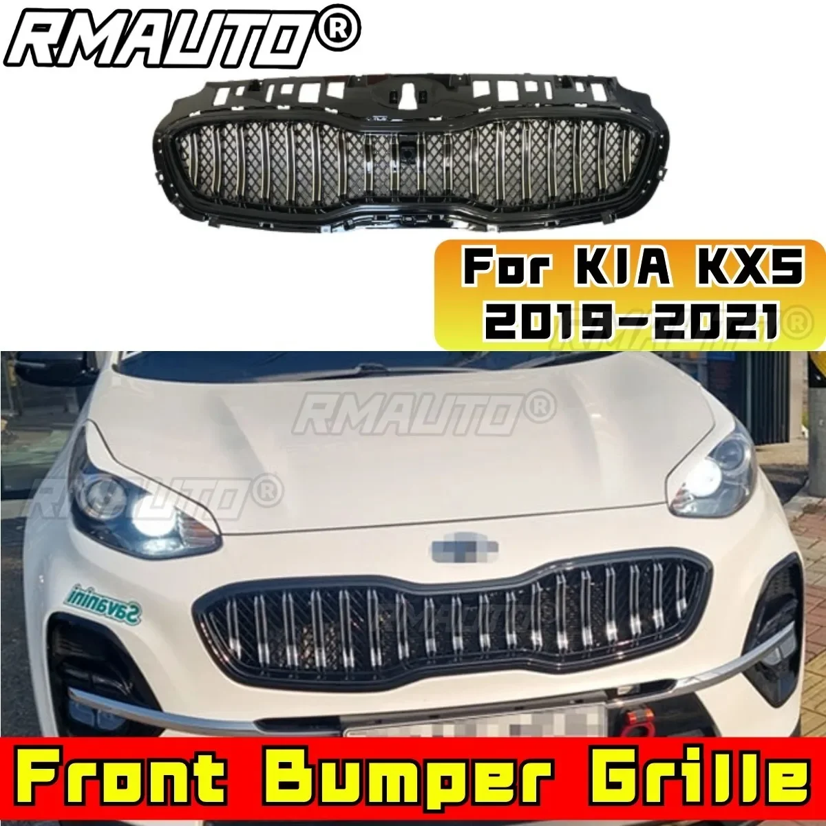 For KIA KX5 Bumper Grill Racing Grills Car Front Grille Grillg Modification Part For KIA KX5 Sportage 2019-2021 Car Accessories