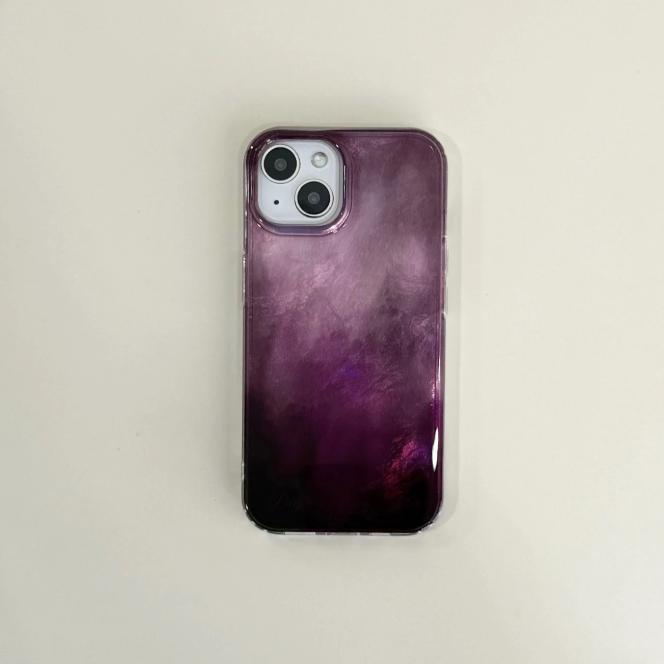 Chic INS Gradient Purple Ripple Texture Double Layers Fashion Phone Case for iPhone 16 15 14 13 Pro Max Back Phone Cover Capa