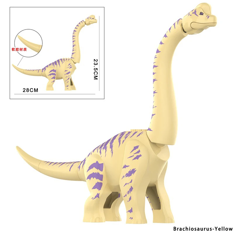 Jurassic Dinosaur World Brachiosaurus Building Blocks Diplodocus Dino Figures MOC Dinosaur Bricks For Children Educational Toys