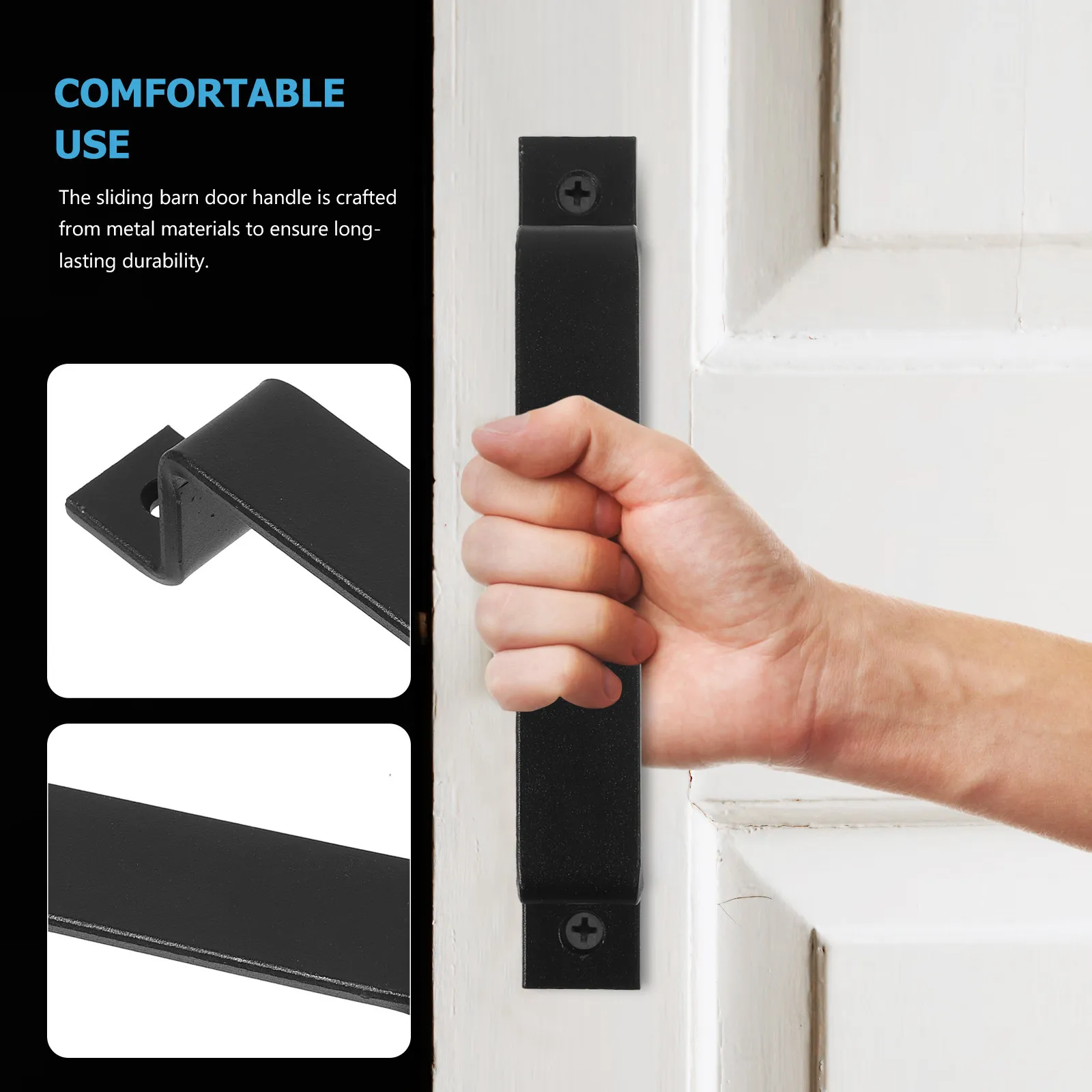 

Ручка для раздвижных дверей повышенной прочности, металлическая ручка для амбарных дверей, современный минималистичный дизайн, простая установка для жилых и коммерческих помещений