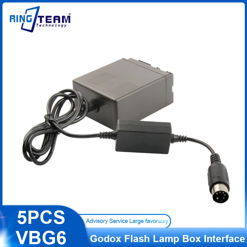 5pcs Godox Flash Lamp Box Interface Cable +VW-VBG6 VBG6 Dummy Battery for Panasonic AG-HMC40 AG-HMC70U AG-HMC43MC AG-HMC155